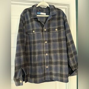 Old Navy Blue Plaid Flannel Shacket
